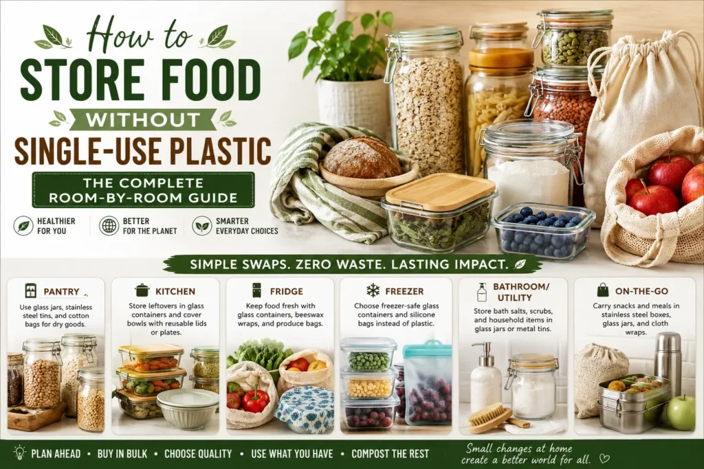 How to Store Food Without Single-Use Plastic: The Complete Room-by-Room Guide plastic-free food storage