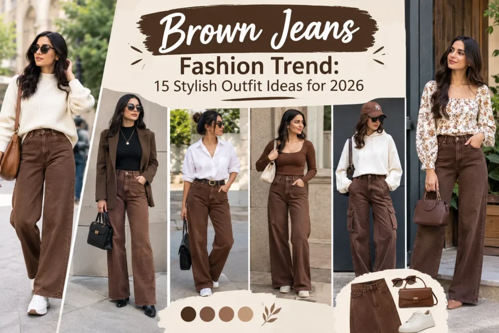 Brown Jeans Fashion Trend: 15 Stylish Outfit Ideas for 2026 brown jeans fashion trend
