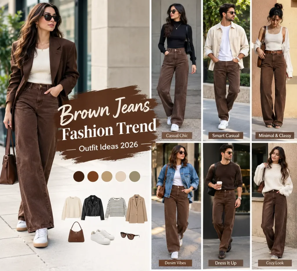 Chocolate Brown Jeans Trend 2026: What to Wear With Brown Denim brown jeans fashion trend